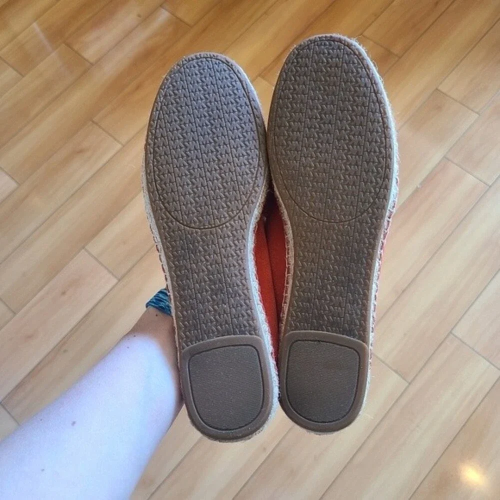 Michael Kors espadrilles suede red orange size 8